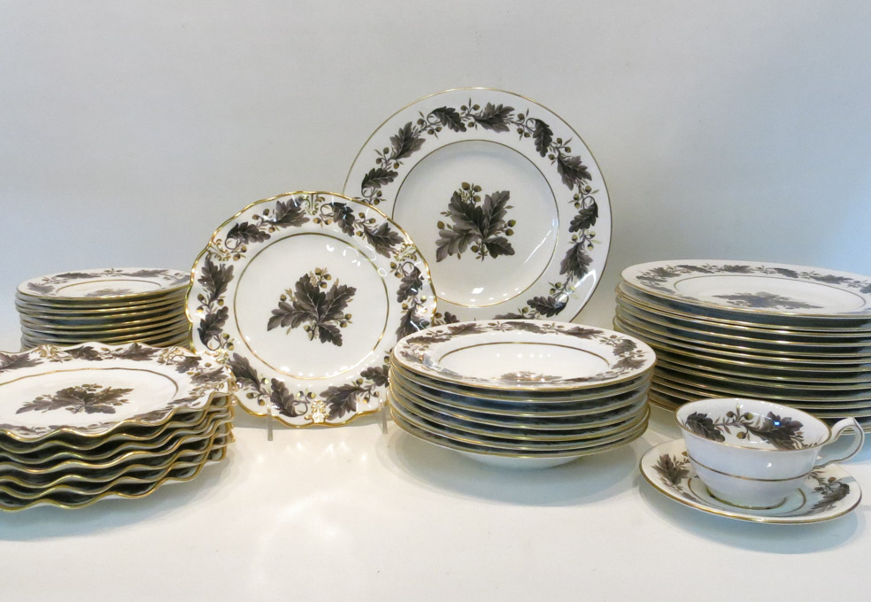 Appraisal: ROYAL CROWN DERBY PORTMAN OAK CHINA SET ninety-three pieces comprised