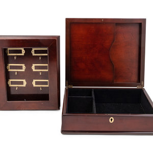 Appraisal: A Mahogany Humidor and Key Box Modern Width of first