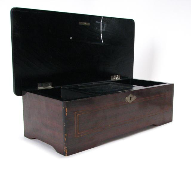 Appraisal: Tabletop Swiss music box with mahogany case plays fine has