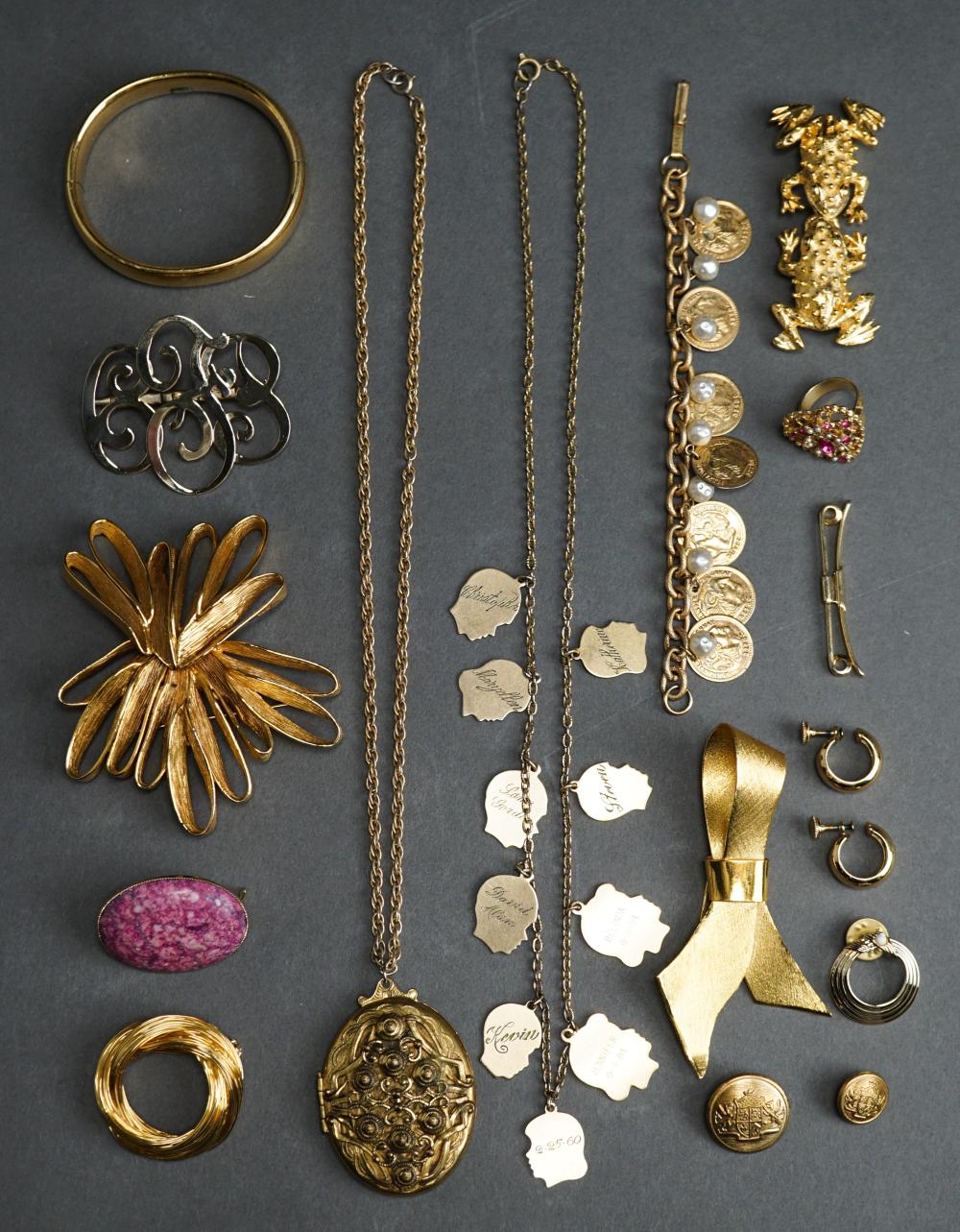 Appraisal: GROUP OF ASSORTED GOLD-FILLED AND GOLDTONE COSTUME JEWELRYGroup of Assorted