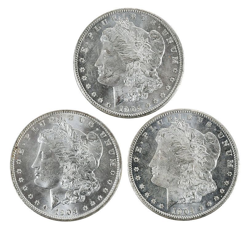 Appraisal: Ten Uncirculated -O Silver Morgan Dollars New Orleans issue Provenance