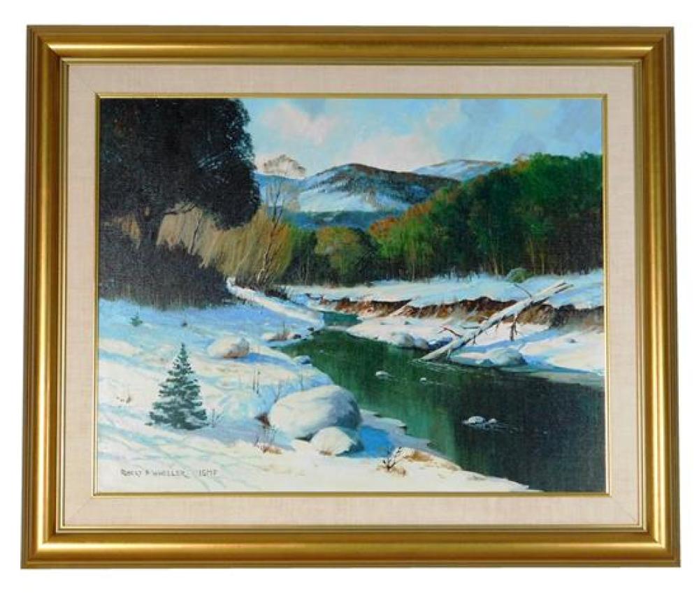 Appraisal: Robert P Wheeler American - oil on canvas snow scene