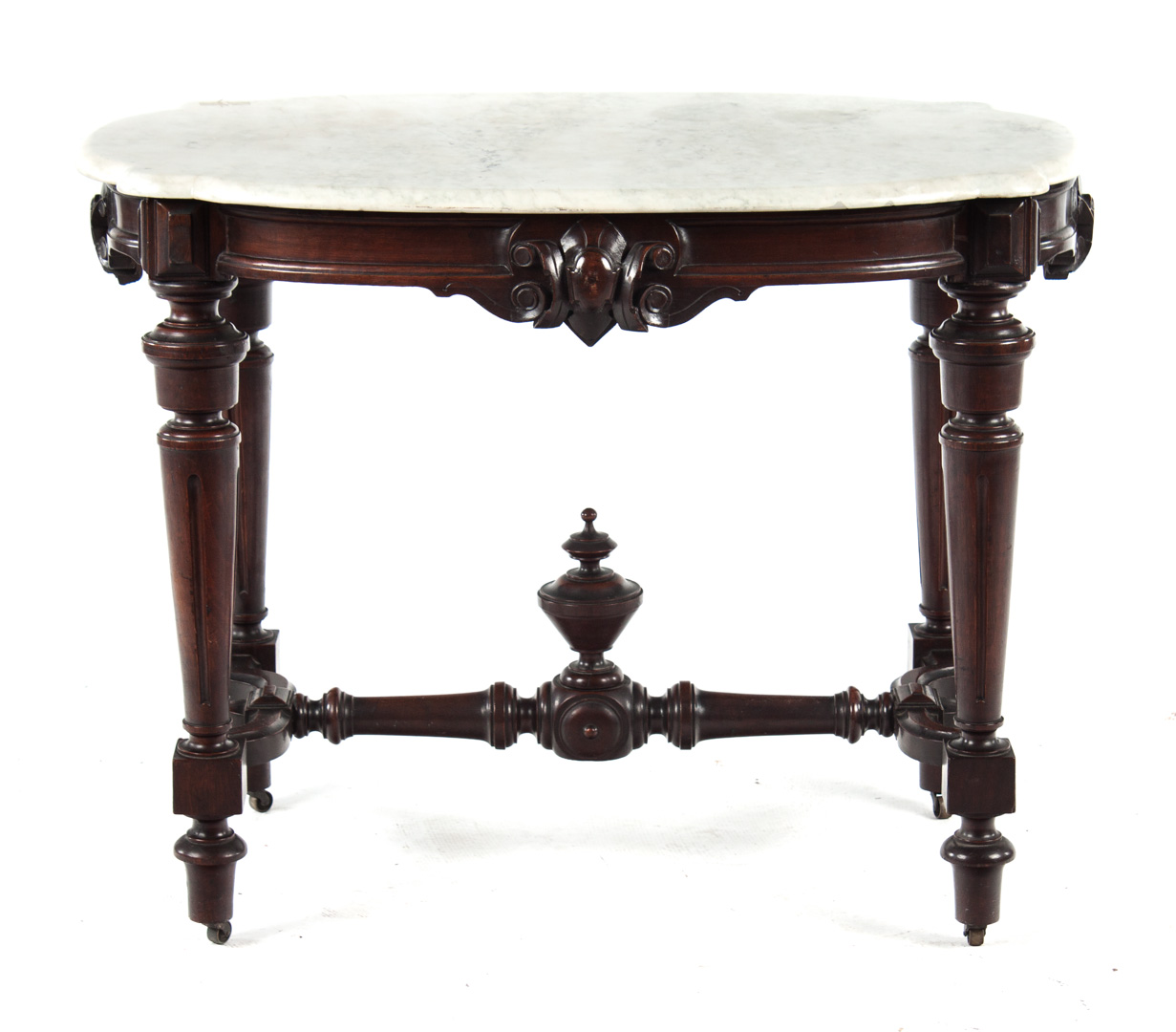 Appraisal: American Renaissance Revival marble top table circa marble turtle top