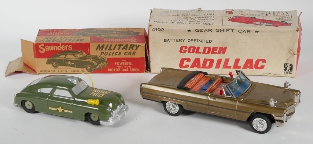 Appraisal: VINTAGE FRICTION AND BATTERY OPERATED VEHICLESTwo toy cars including battery