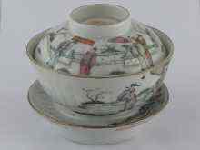 Appraisal: A Chinese ceramic famille verte tea cup saucer and cover