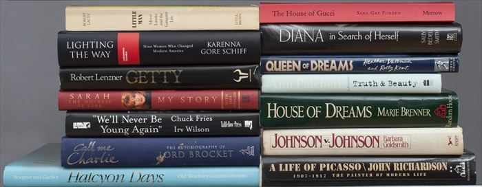 Appraisal: ASSORTED BIOGRAPHIES AND MEMOIRS Signatures and inscriptions include Sarah Ferguson