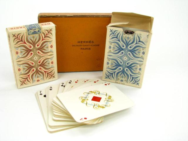 Appraisal: Hermes Paris vintage playing cards two decks in original holder