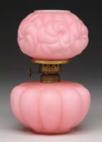 Appraisal: SCARCE PINK SATIN MINI LAMP S - Pink cased satin