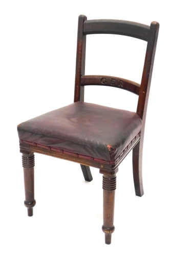 Appraisal: A Great Eastern Railways oak chair with curved horizontal ladder