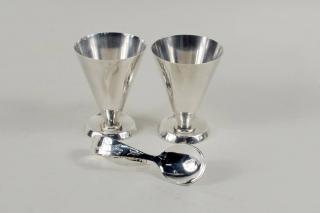 Appraisal: Sterling Silver Spoon Two Cups Three sterling silver items comprising