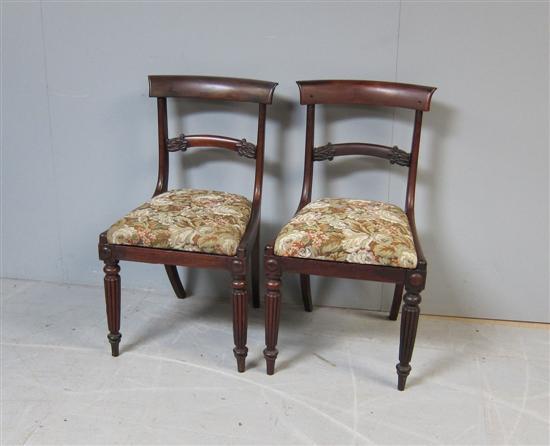 Appraisal: Set of four th century bar back dining chairs with