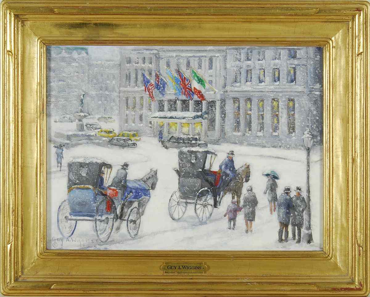 Appraisal: GUY A WIGGINSAmerican b Carriage Trade at the Plaza'' Signed