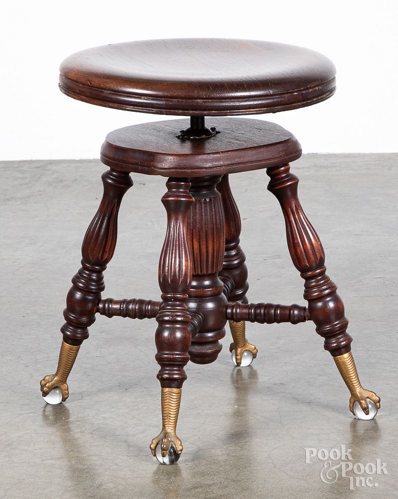 Appraisal: Chas Parker Co piano stool h Chas Parker Co piano