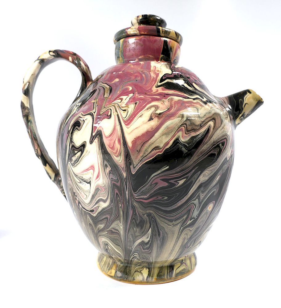 Appraisal: GRAACK Silver Springs Pottery Rare Teapot Glazed teapot about -