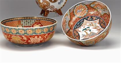 Appraisal: Two Japanese imari bowls th century Both of deep U-shape