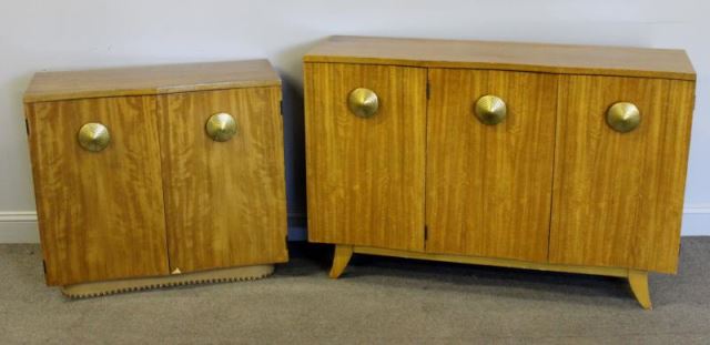 Appraisal: Near Pair of Gilbert Rohde Midcentury Cabinets Includes a serpentine