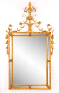 Appraisal: Louis XVI Style Giltwood Iron Cushion Mirror A Louis XVI