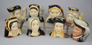 Appraisal: Eight small Royal Doulton character jugs - Henry VIII Catherine