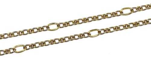 Appraisal: GOLD SAUTOIR Yellow gold g Casual-elegant fantasy Figaro chain L