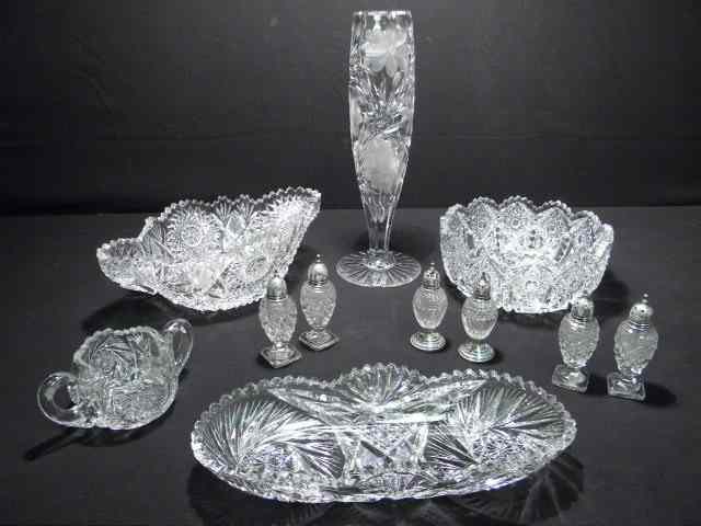 Appraisal: Lot of assorted cut crystal bowls dishes vases shakers etc