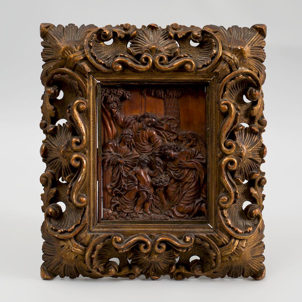 Appraisal: German Baroque Boxwood Carving of an Angel with the Holy