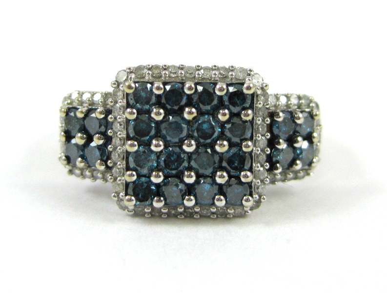 Appraisal: FANCY BLUE DIAMOND AND WHITE GOLD RING The k white