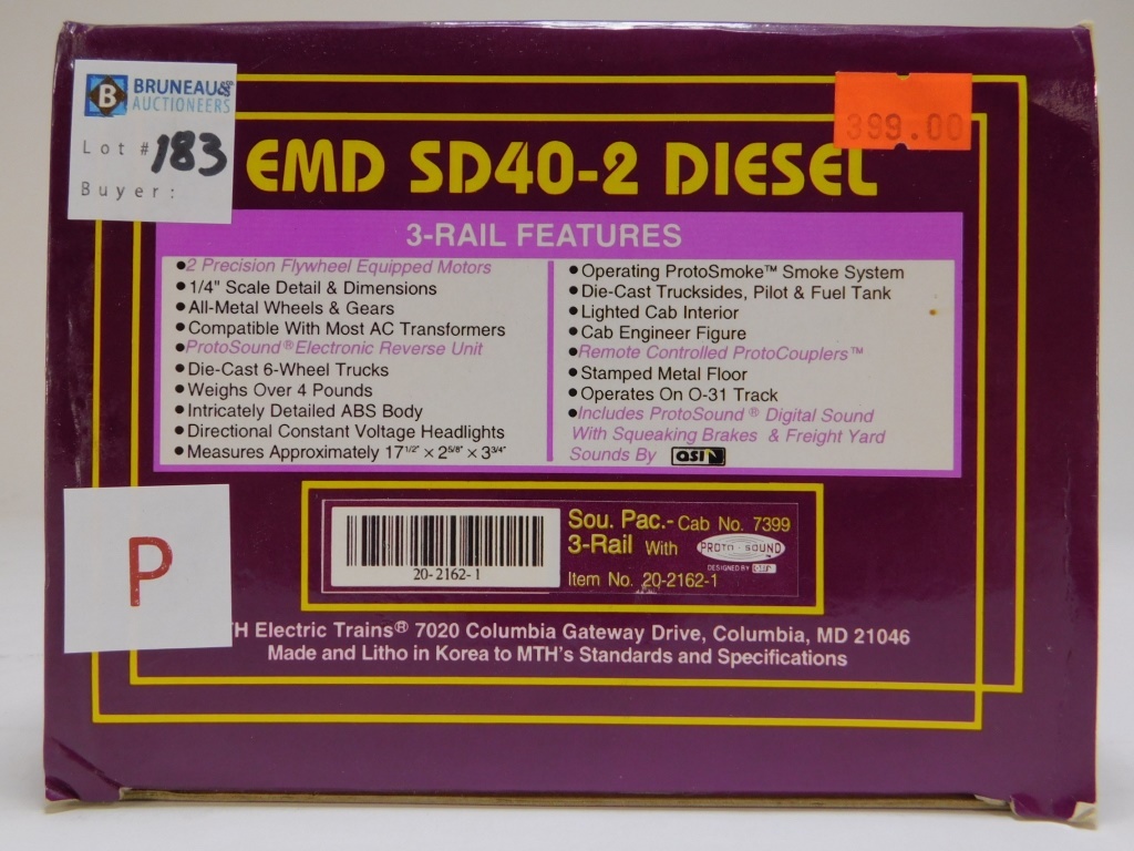 Appraisal: MTH SOUTHERN PACIFIC EMD SD - DIESEL O TRAIN Item