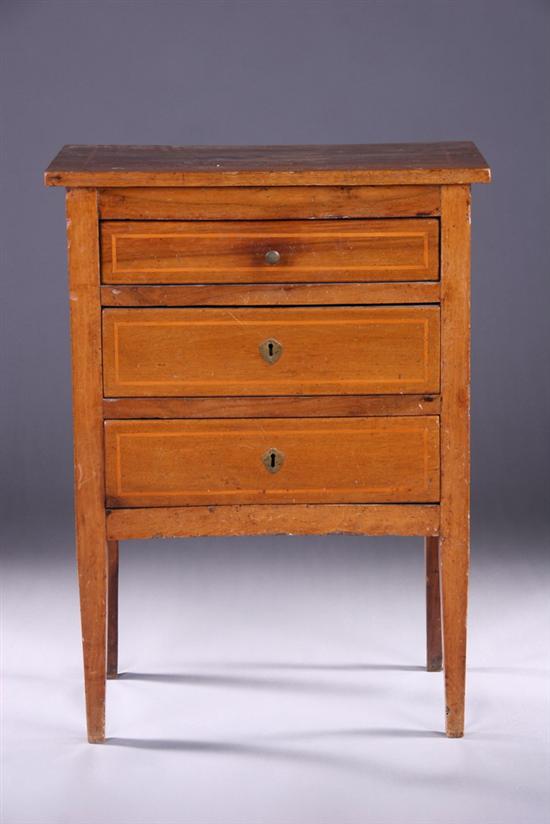 Appraisal: ITALIAN NEOCLASSICAL INLAID FRUITWOOD PETITE COMMODE th century Rectangular top