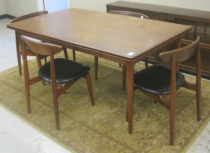 Appraisal: DANISH MODERN TEAK DINING TABLE AND CHAIR SET Skovmand Andersen