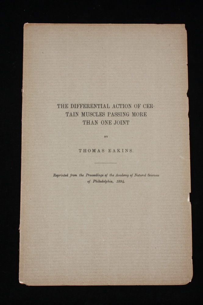 Appraisal: THOMAS EAKINS BOOKLET - The Differential Action of Certain Muscles