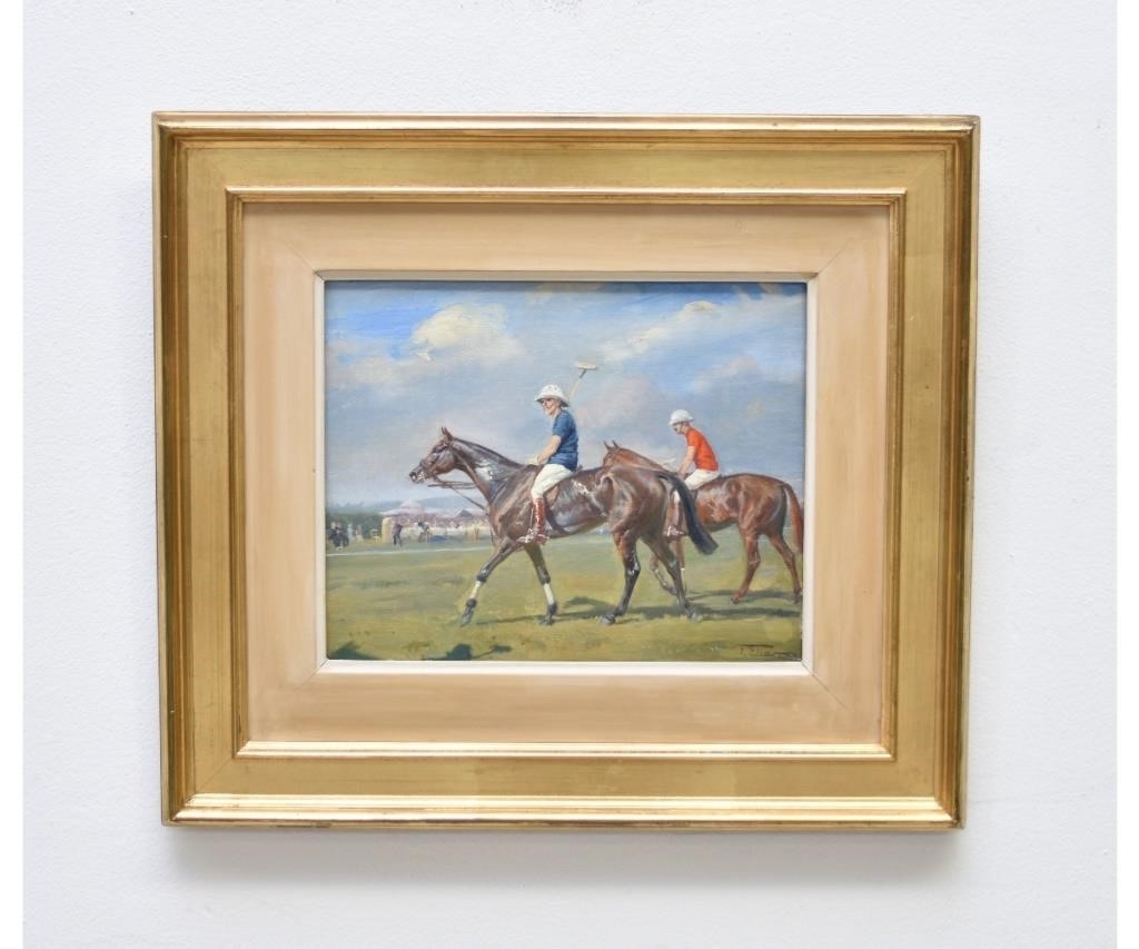 Appraisal: Frank Elim French th th c oil on board equine