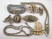 Appraisal: A quantity of vintage diamante costume jewellery including an Art