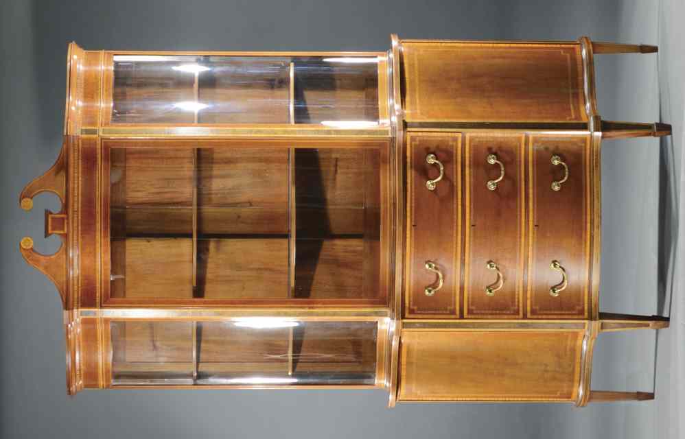 Appraisal: A SHERATON STYLE MAHOGANY DISPLAY CABINET Edward VII period England