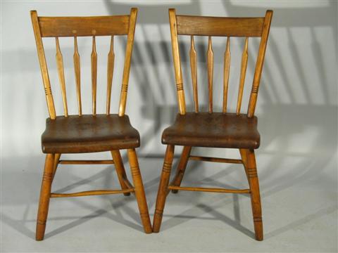 Appraisal: PAIR OF AMERICAN J SWINT WINDSOR CHAIRS Early th century