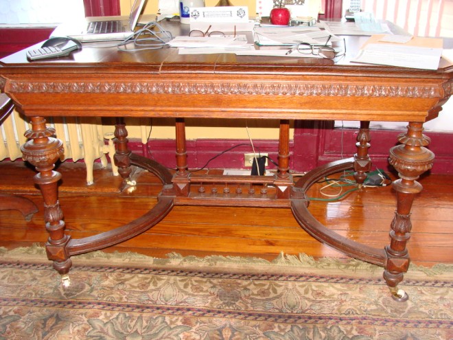 Appraisal: Victorian Carved Oak Library Table