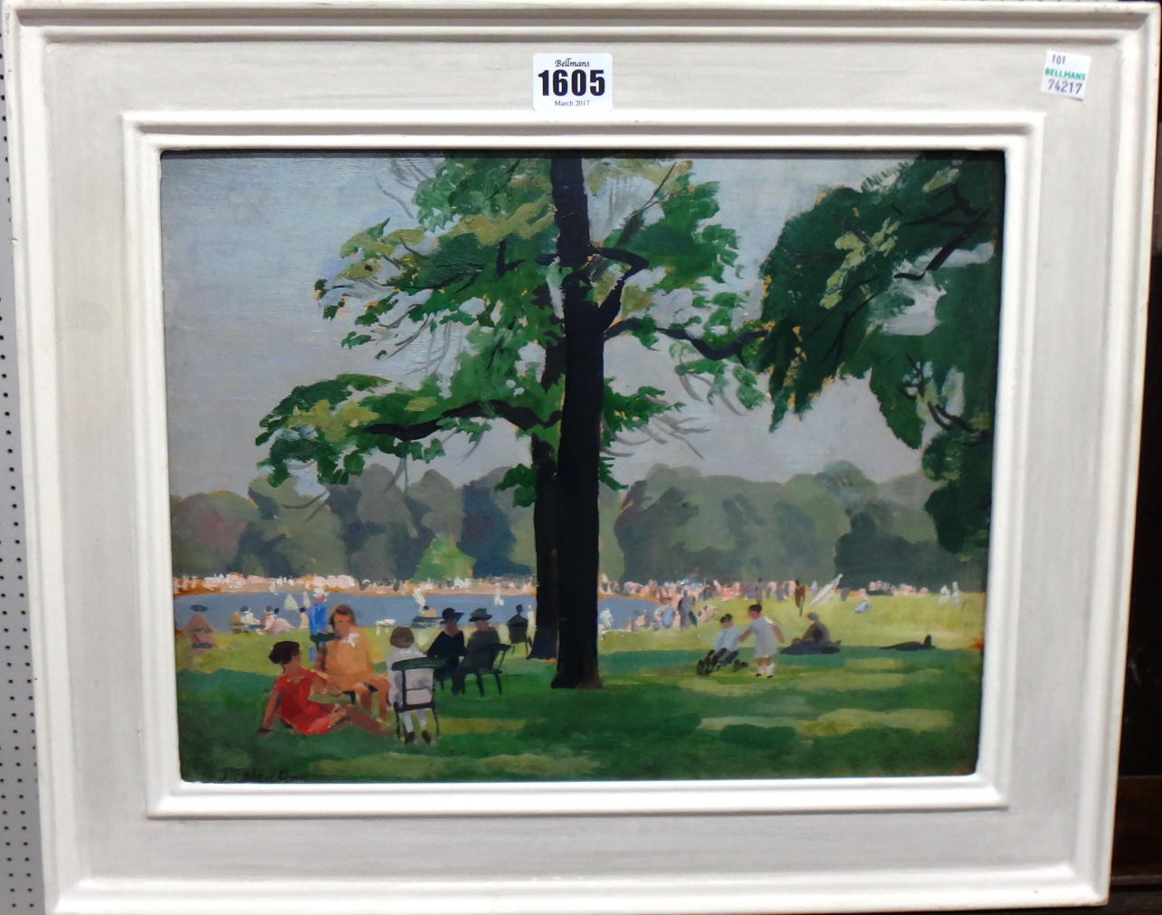 Appraisal: Stephen Bone - The Round Pond Kensington Gardens oil on