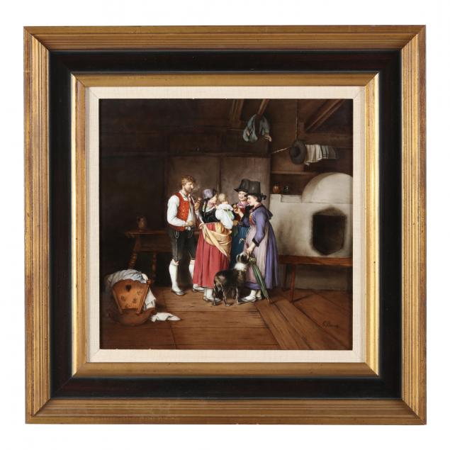 Appraisal: AFTER FRANZ DEFREGGER GERMAN - SIGNED PORCELAIN PLAQUE OF THE