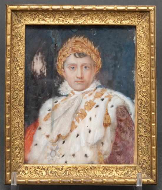 Appraisal: French School late th century Portrait of Napoleon as Emperor