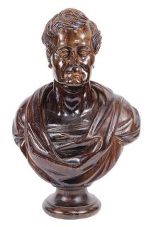 Appraisal: Classical style carved bust depicting a distinguished patrician dressed in