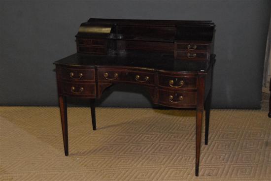 Appraisal: SHERATON WRITING DESK With superstructure banded inlaid and having a