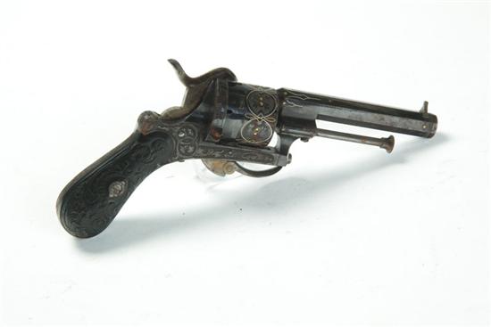 Appraisal: PINFIRE POCKET REVOLVER France or Belgium mid th century caliber