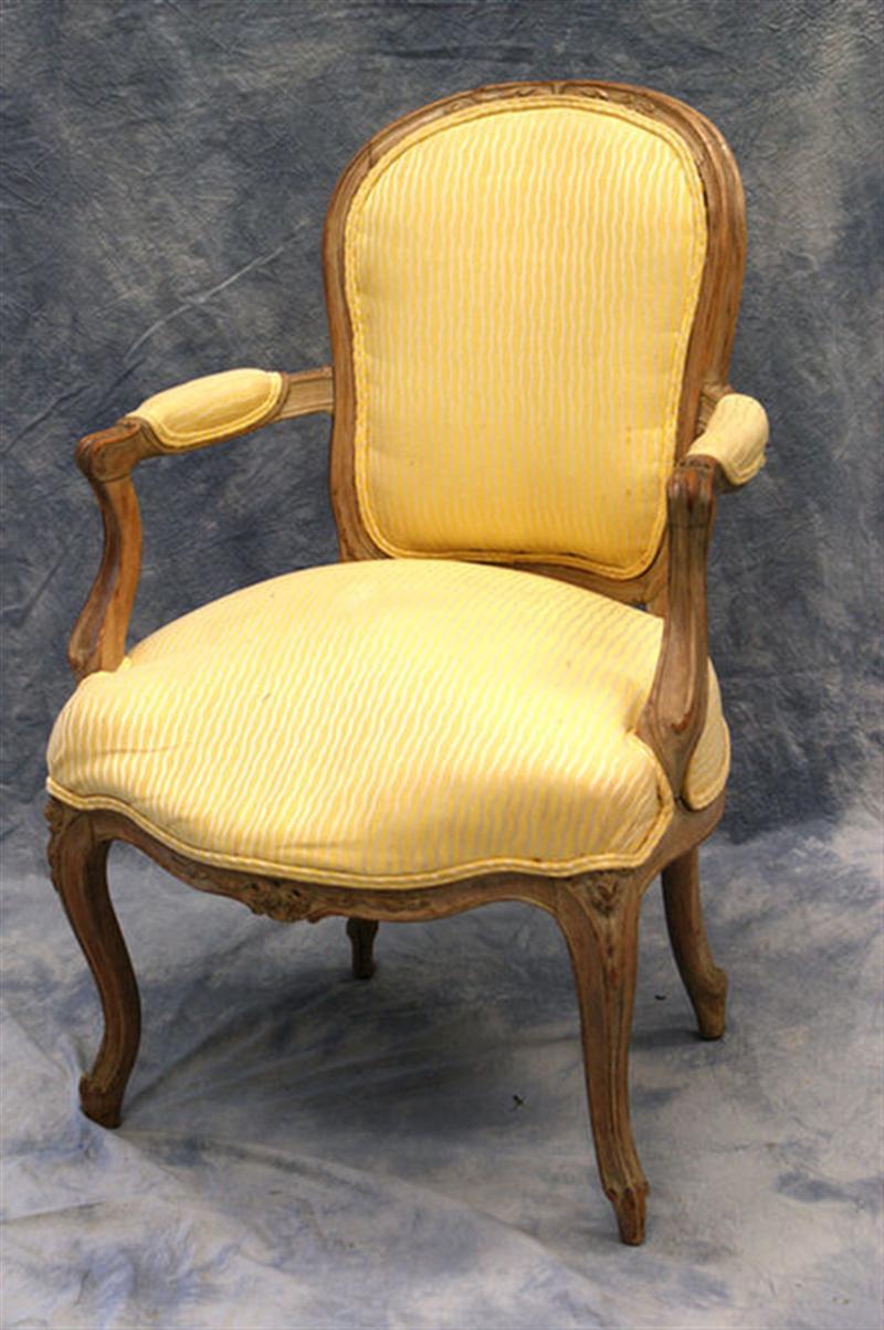 Appraisal: Louis XVI style armchair th c h Estimate -