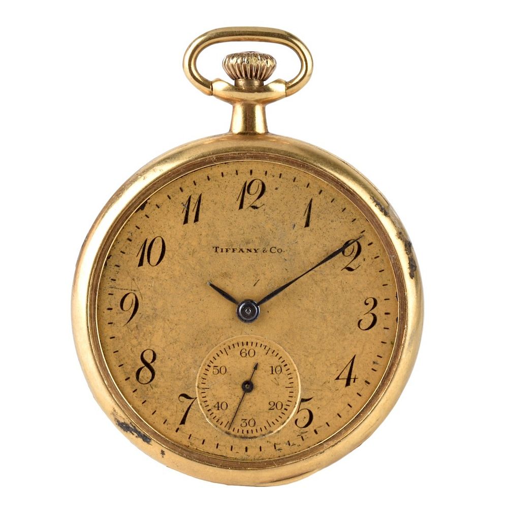 Appraisal: Antique Tiffany K Gold Pocket Watch Antique Tiffany Co K