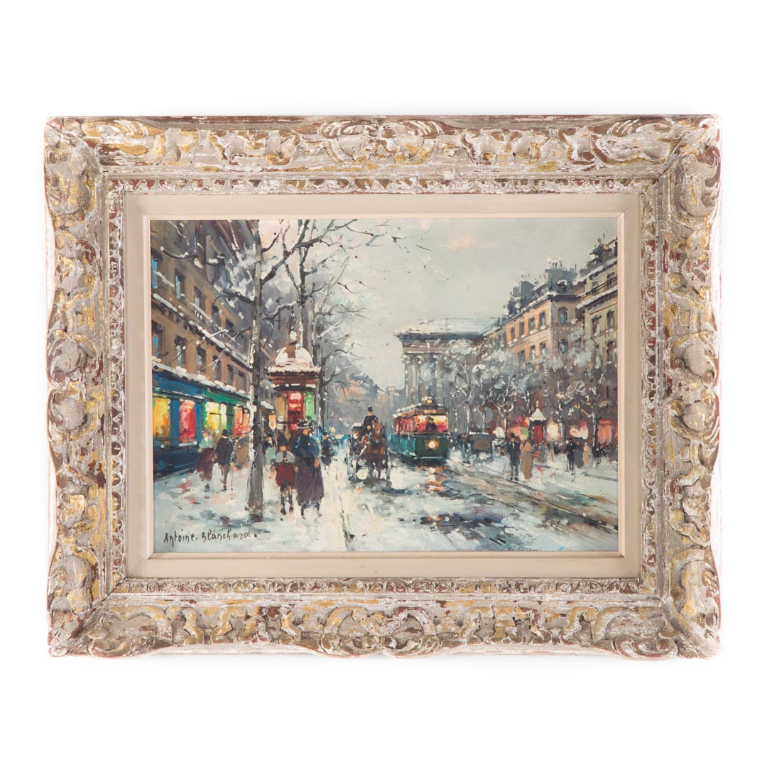 Appraisal: Antoine Blanchard Paris in Winter oil on canvas French -