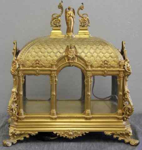 Appraisal: Dore Bronze Reliquary Vitrine From a Manhattan NY location Dimensions