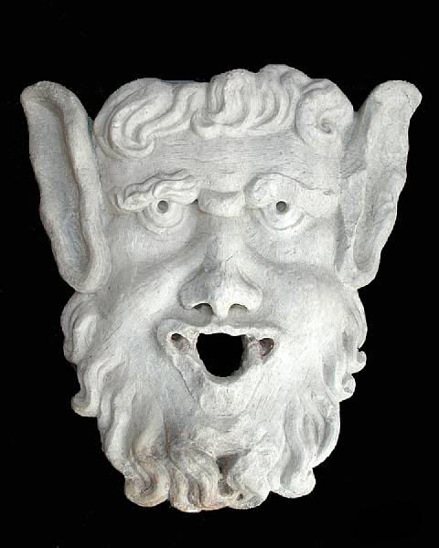 Appraisal: An interesting Italian Baroque marble fountain mask Genoa late th