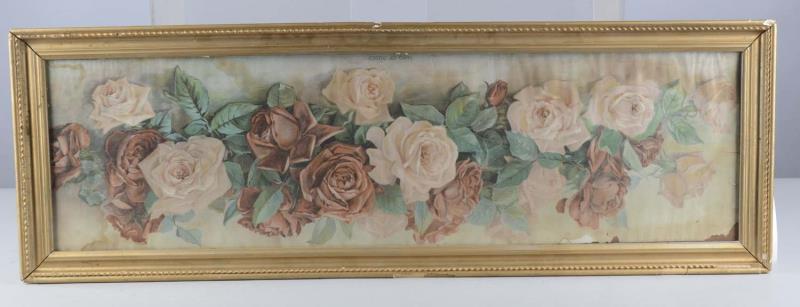 Appraisal: Yard of Roses Lithograph This framed color lithograph is titled