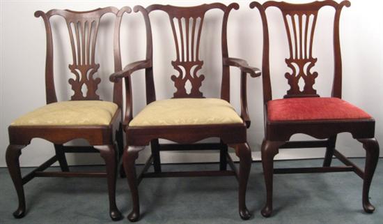 Appraisal: Eight Chippendale-style Dining Chairs of mahogany by the Craft House