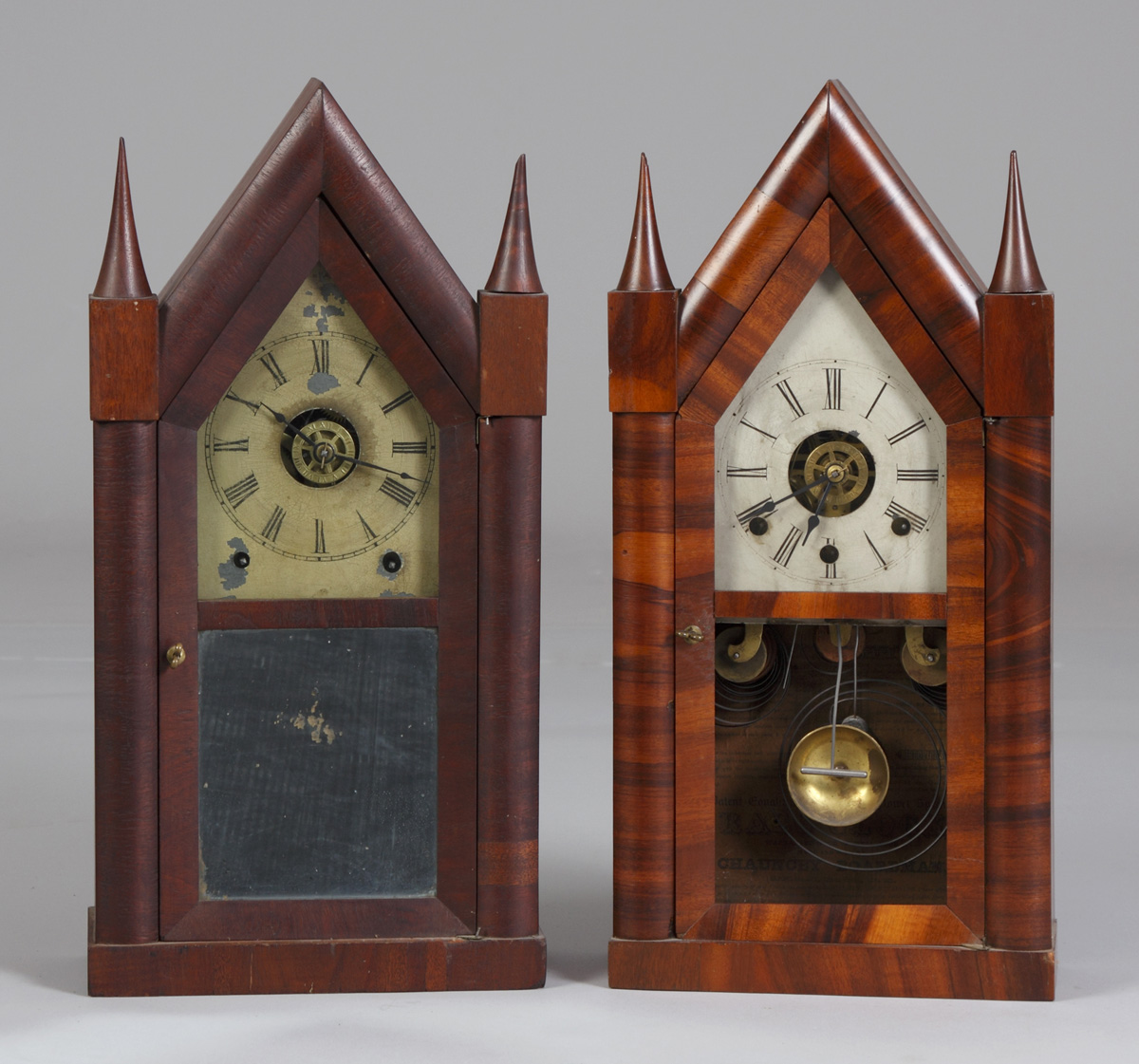 Appraisal: J S Turners Steeple Clock Mahogany case with old finish