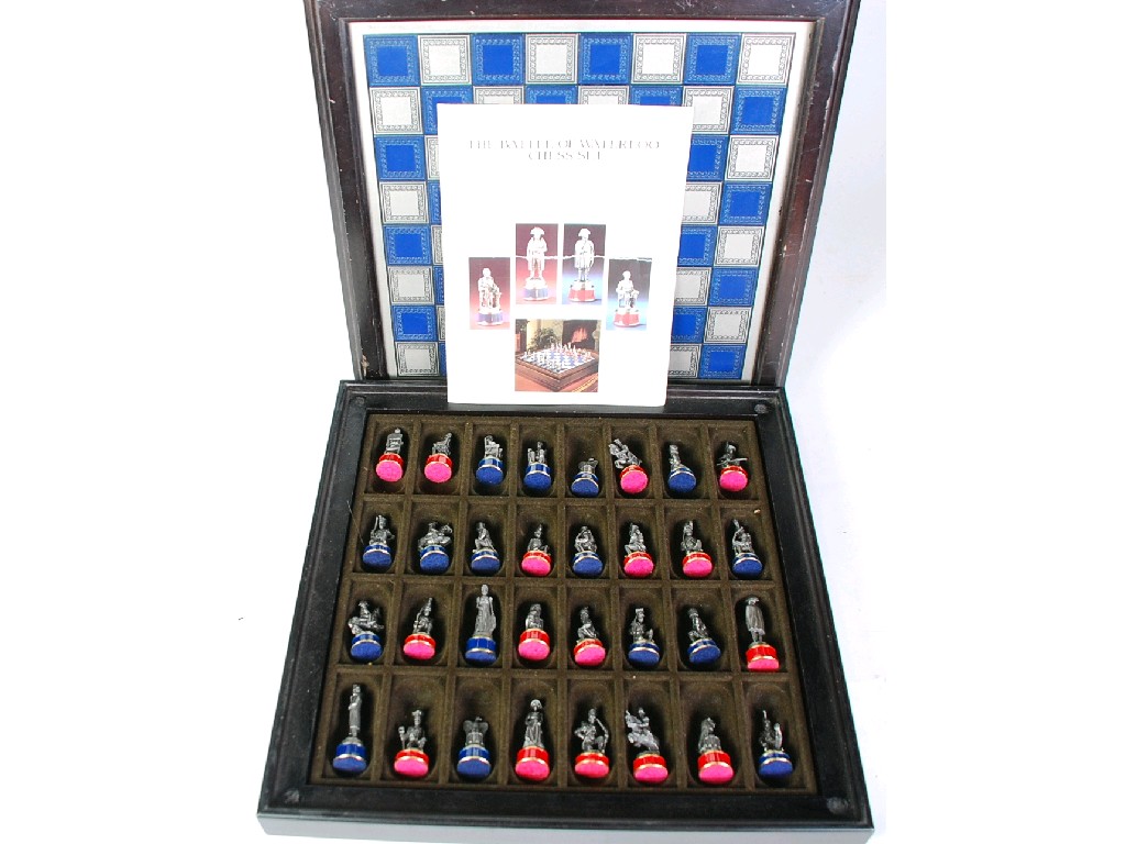 Appraisal: FRANKLIN MINT - THE BATTLE OF WATERLOO CHESS SET enamelled